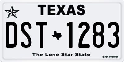 TX license plate DST1283
