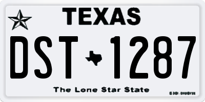TX license plate DST1287