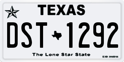 TX license plate DST1292