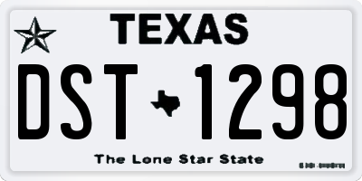 TX license plate DST1298