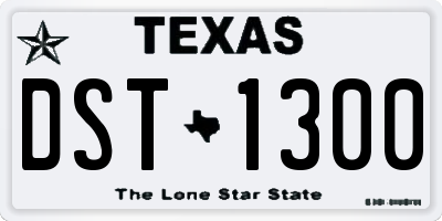 TX license plate DST1300