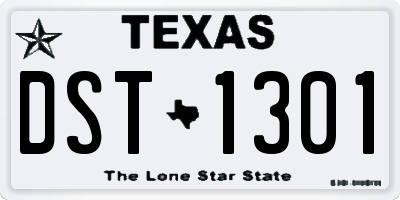 TX license plate DST1301