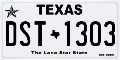 TX license plate DST1303