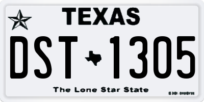 TX license plate DST1305