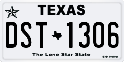 TX license plate DST1306