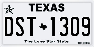 TX license plate DST1309