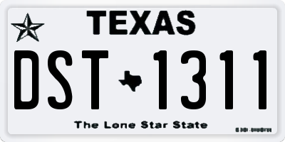 TX license plate DST1311