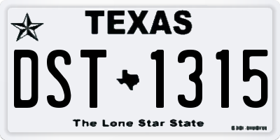 TX license plate DST1315