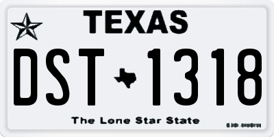 TX license plate DST1318