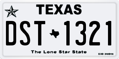 TX license plate DST1321