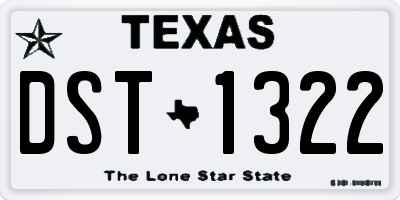 TX license plate DST1322