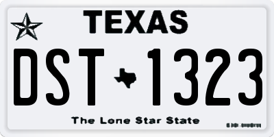 TX license plate DST1323