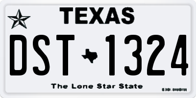 TX license plate DST1324
