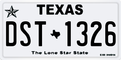 TX license plate DST1326