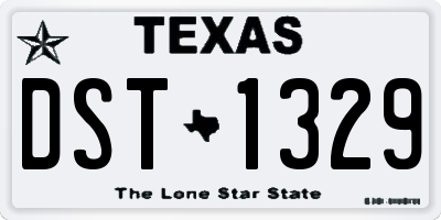 TX license plate DST1329