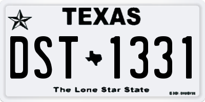TX license plate DST1331