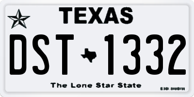 TX license plate DST1332