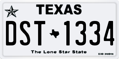 TX license plate DST1334