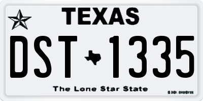 TX license plate DST1335