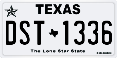 TX license plate DST1336