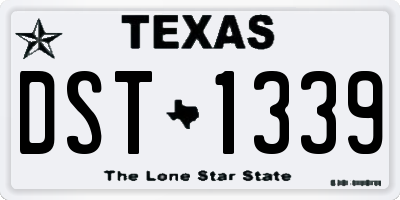 TX license plate DST1339