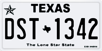 TX license plate DST1342