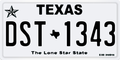 TX license plate DST1343