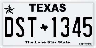 TX license plate DST1345