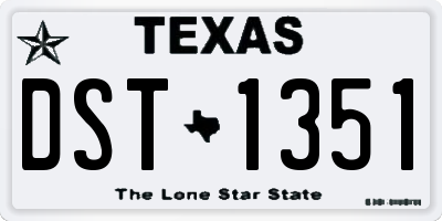 TX license plate DST1351