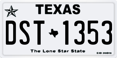 TX license plate DST1353