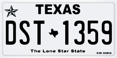 TX license plate DST1359