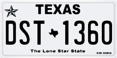 TX license plate DST1360