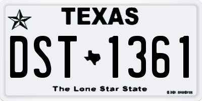 TX license plate DST1361