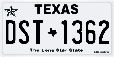 TX license plate DST1362