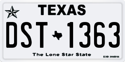 TX license plate DST1363