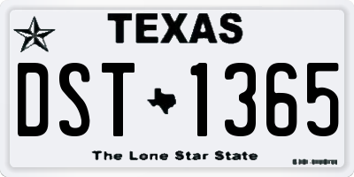 TX license plate DST1365