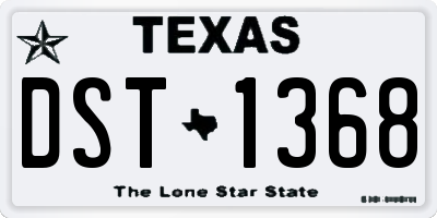 TX license plate DST1368
