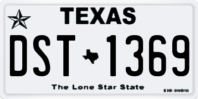 TX license plate DST1369