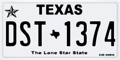 TX license plate DST1374