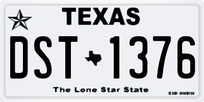TX license plate DST1376