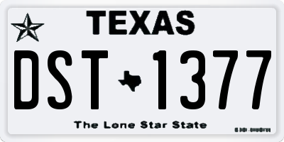TX license plate DST1377