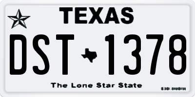 TX license plate DST1378