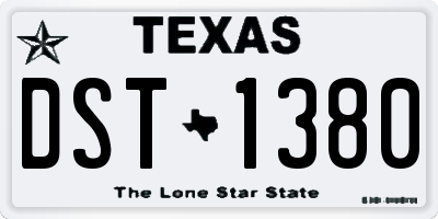 TX license plate DST1380
