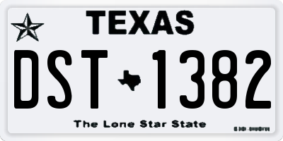 TX license plate DST1382
