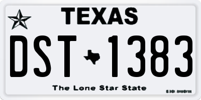 TX license plate DST1383