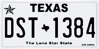 TX license plate DST1384