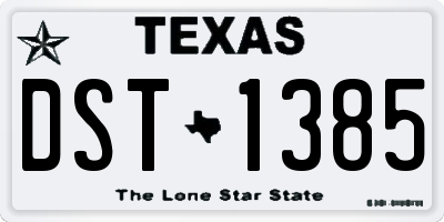 TX license plate DST1385