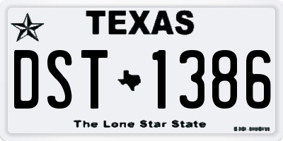 TX license plate DST1386