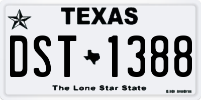 TX license plate DST1388