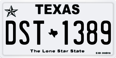 TX license plate DST1389